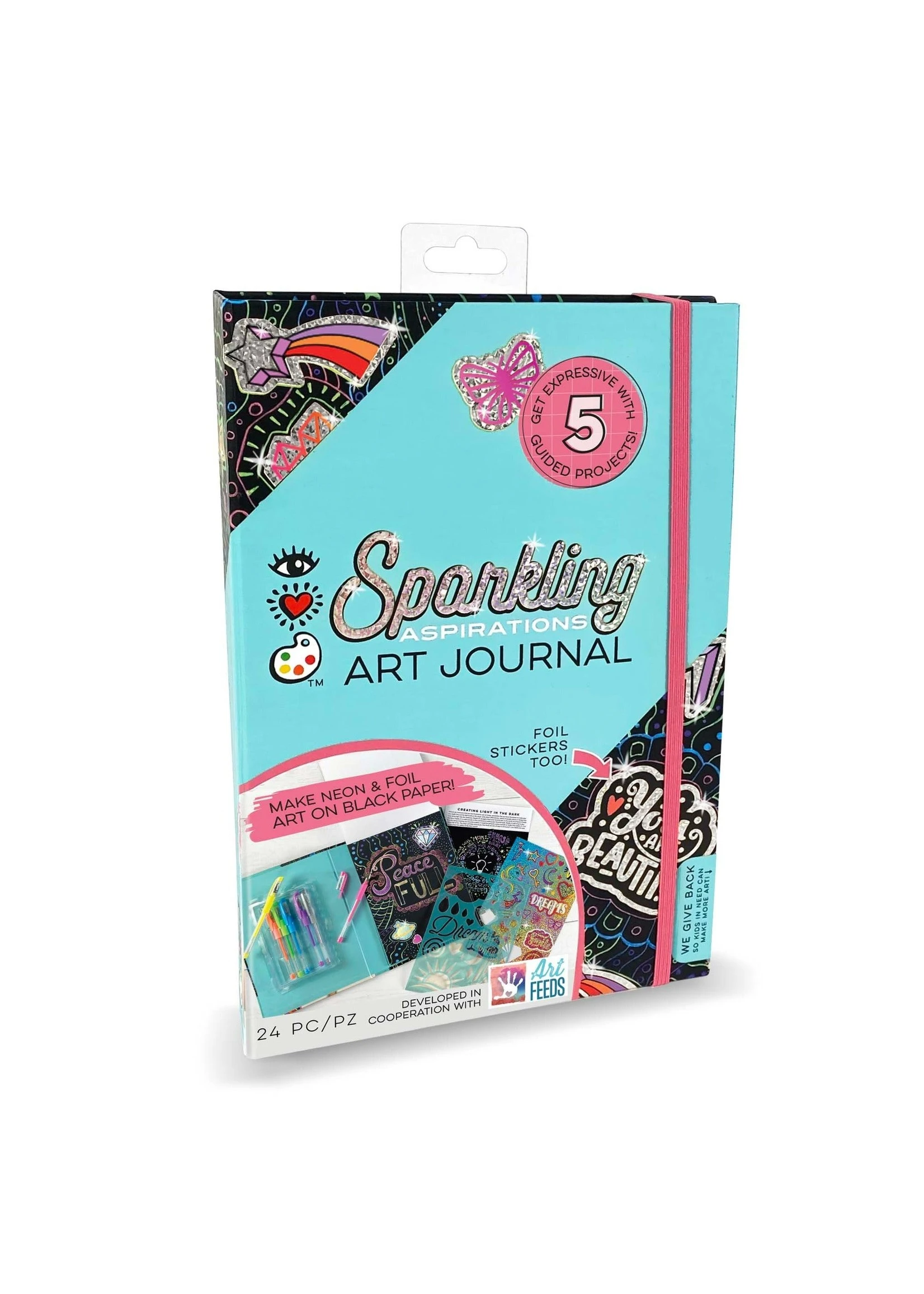 Bright Stripes Art Journal - Sparkling Aspirations