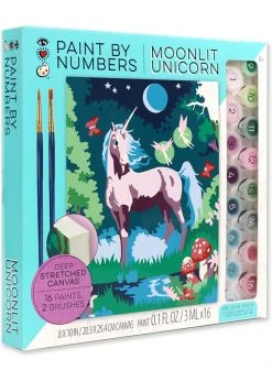 Bright Stripes HeartArt - Paint By Numbers "Moonlit Unicorn"