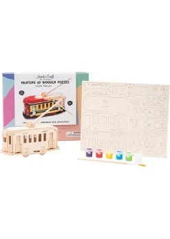 Hands Craft 3D Wooden Puzzle Paint Kit - Trolley