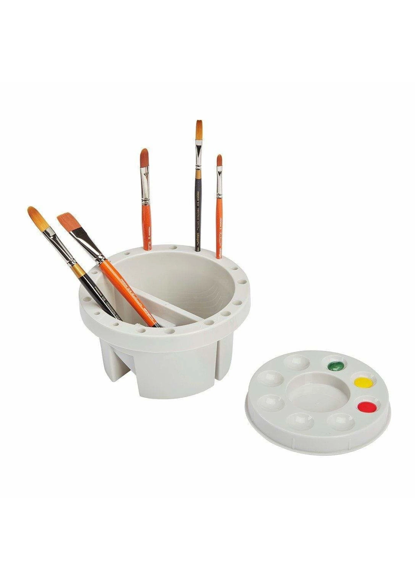 Kingart Multipurpose Round Brush Tub With Built In 9-Well Palette - Image 2