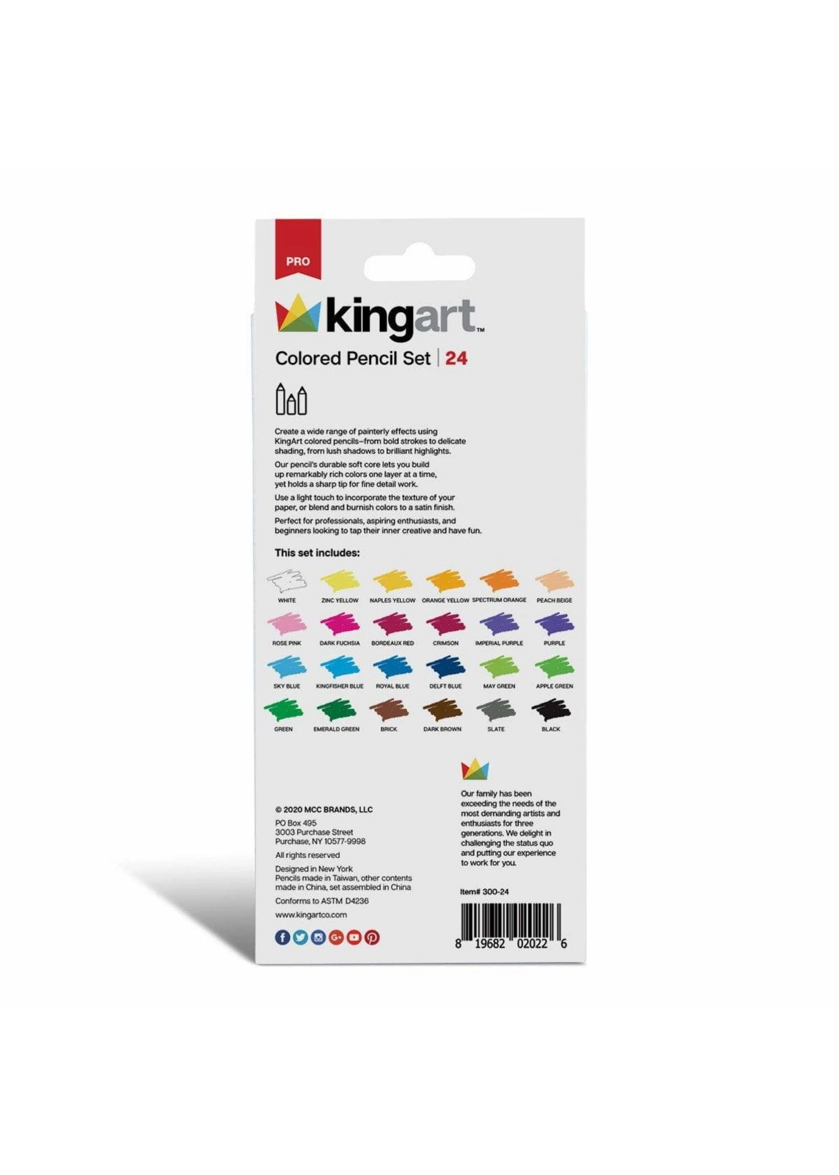Kingart Soft Core Colored Pencils In Tin - 24 Unique Colors - Image 2