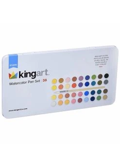 Kingart Watercolor Paint Set In Tin - 36 Unique Colors