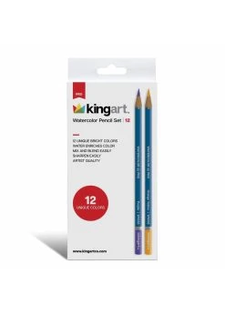 Kingart Watercolor Pencils In Tin - 12 Unique Colors