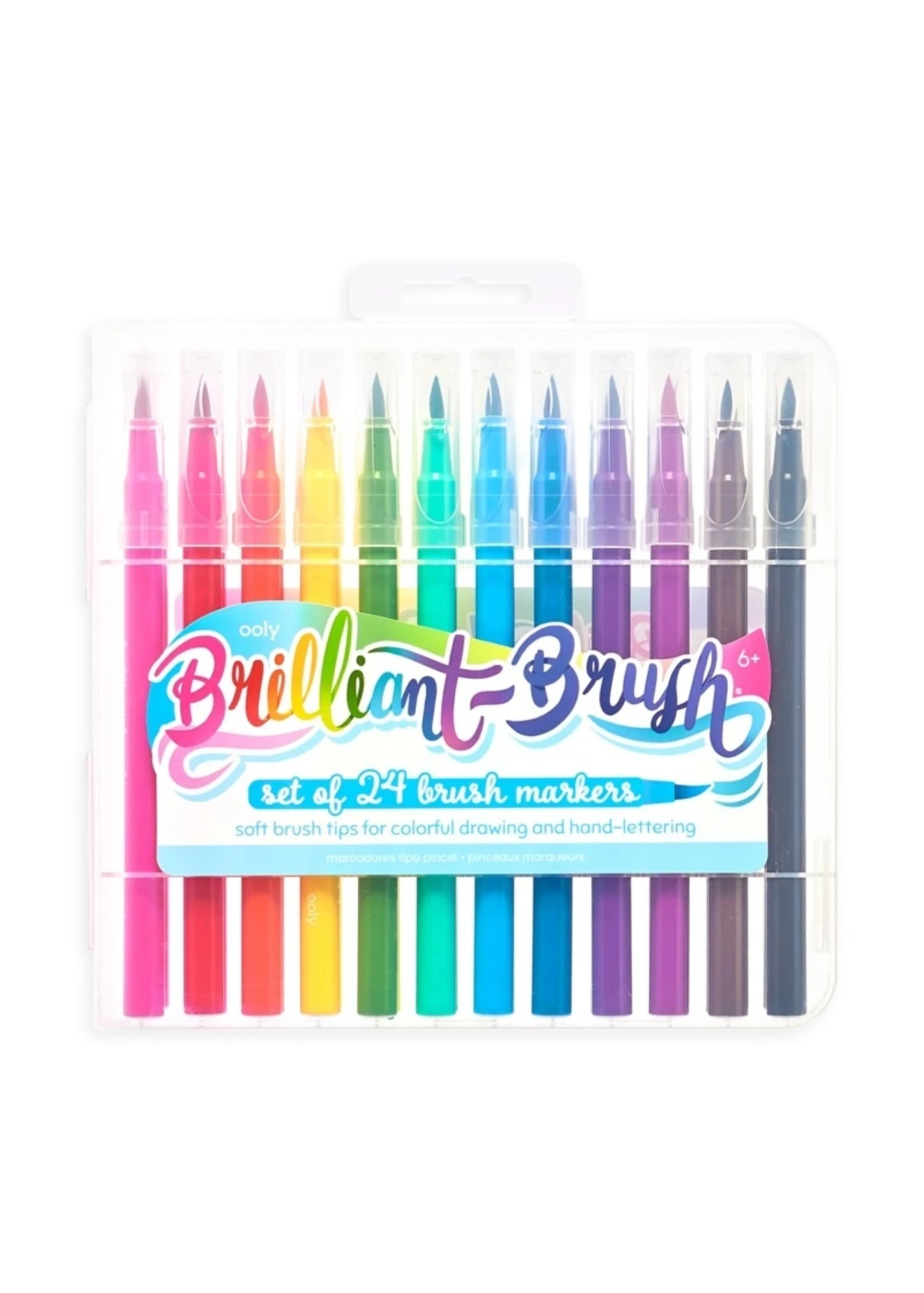 Ooly Brilliant Brush Markers - Set Of 24