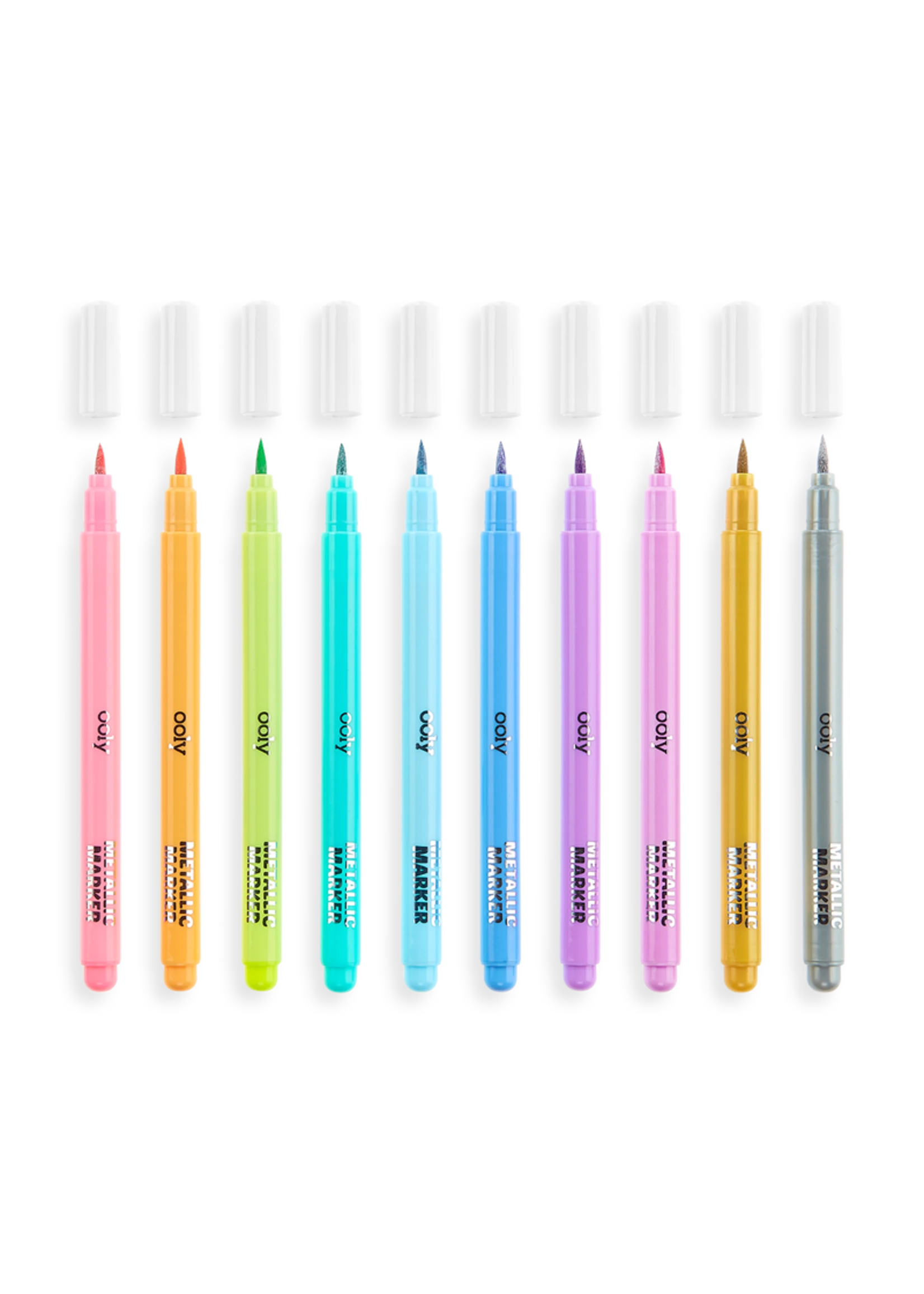 Ooly Color Lustre, Metallic Brush Markers - Set Of 10 - Image 2