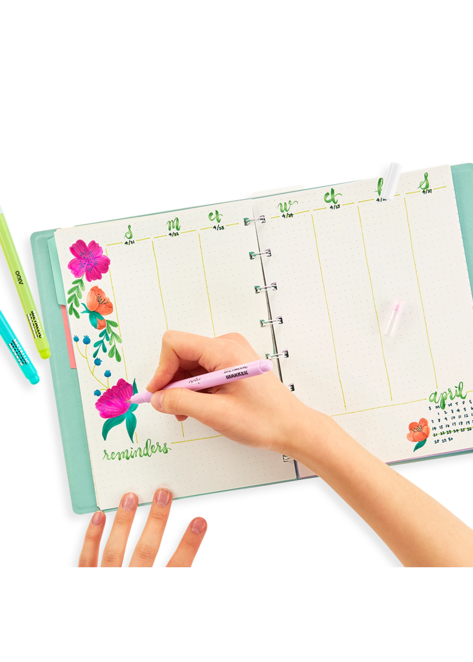 Ooly Color Lustre, Metallic Brush Markers - Set Of 10 - Image 4