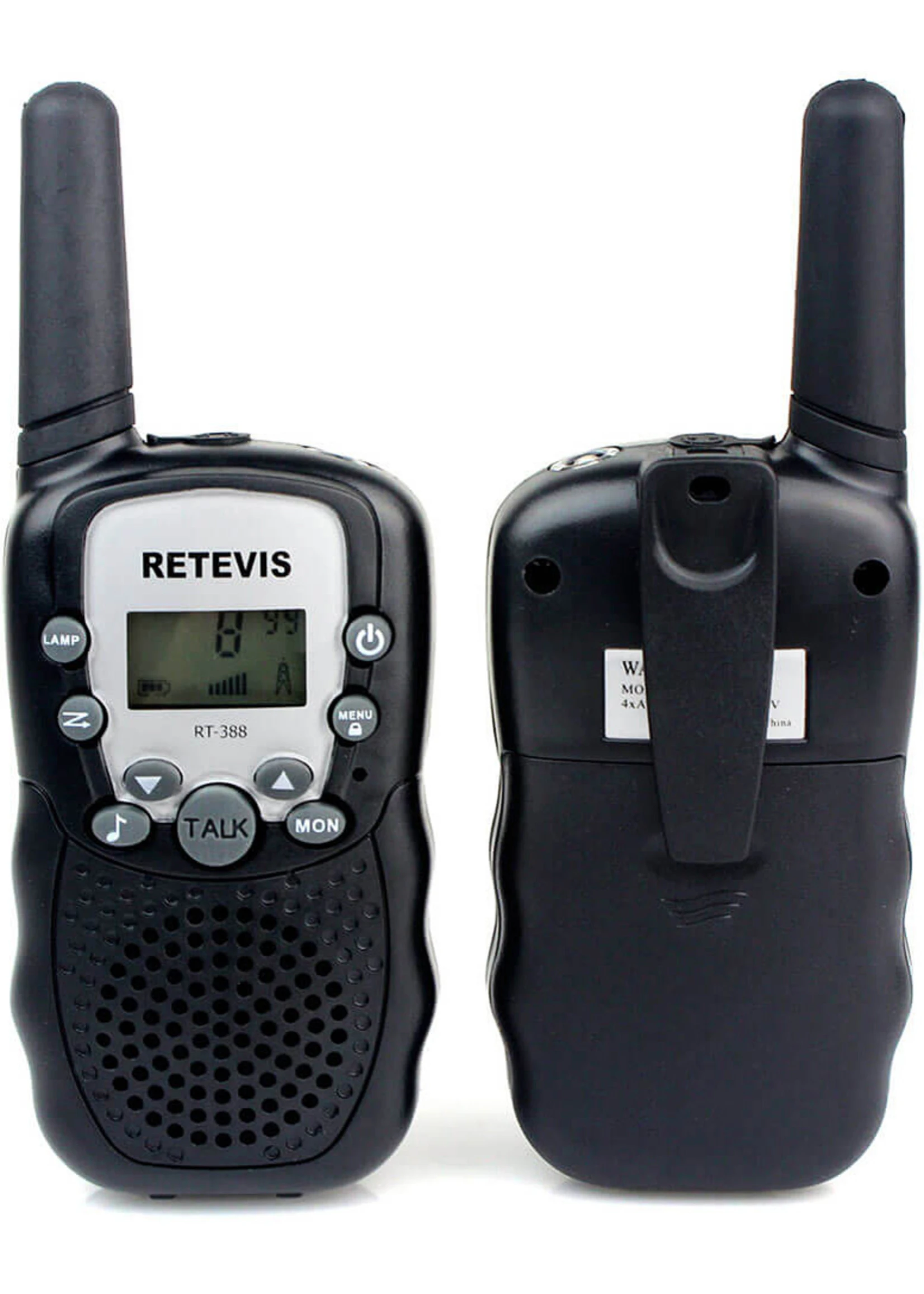 US Toy Kids Walkie Talkies With Flashlight - Black