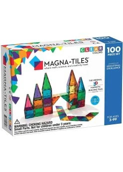 Valtech Magna-TilesĀ® Clear Colors 100-Piece Set