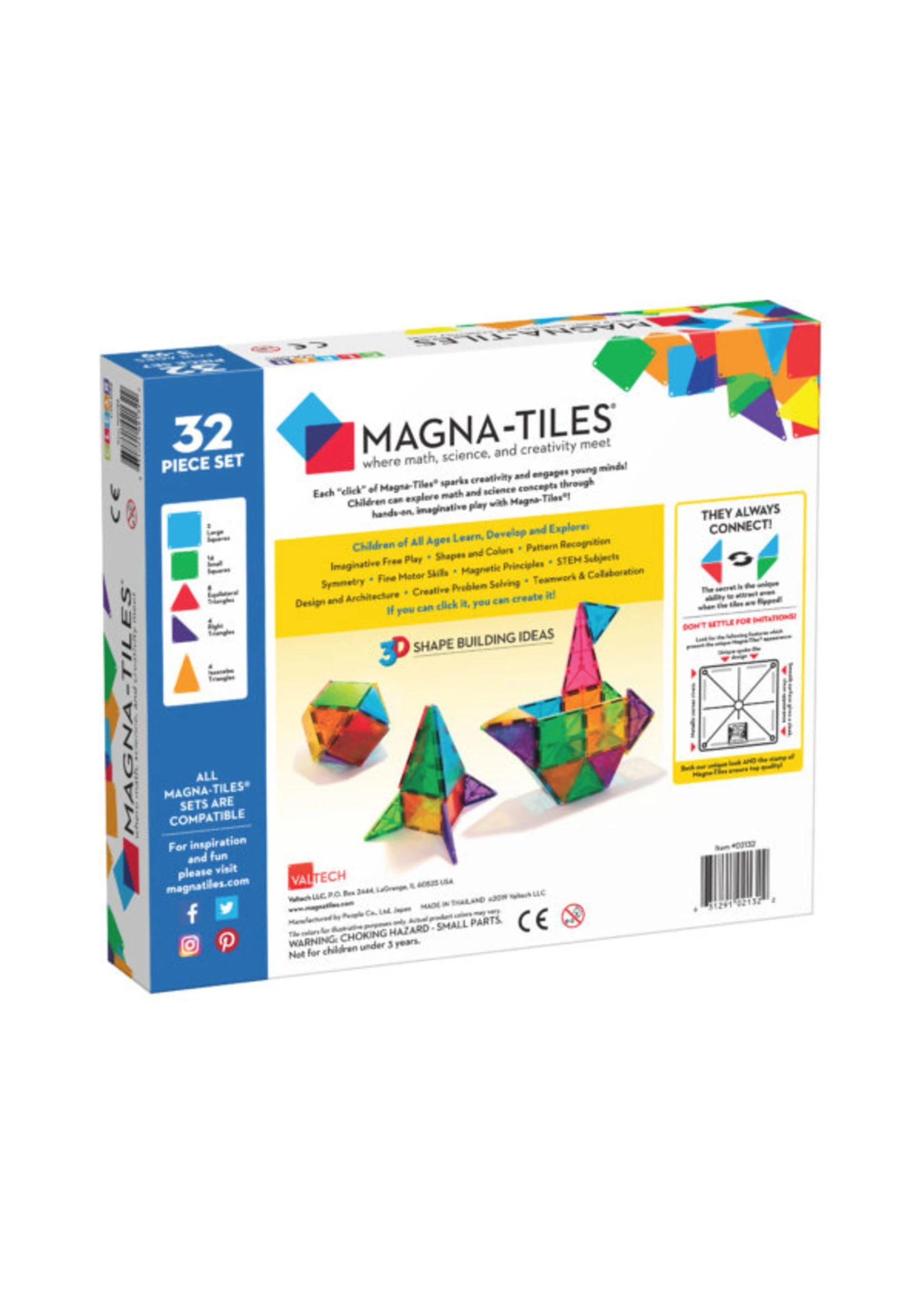 Valtech Magna-TilesĀ® Clear Colors 32-Piece Set - Image 2