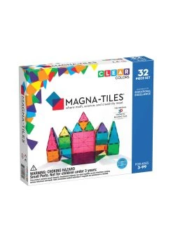 Valtech Magna-TilesĀ® Clear Colors 32-Piece Set