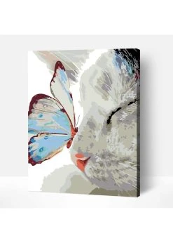 Wise Elk Artwille - Butterfly On Cat's Nose DIY Paint By Numbers