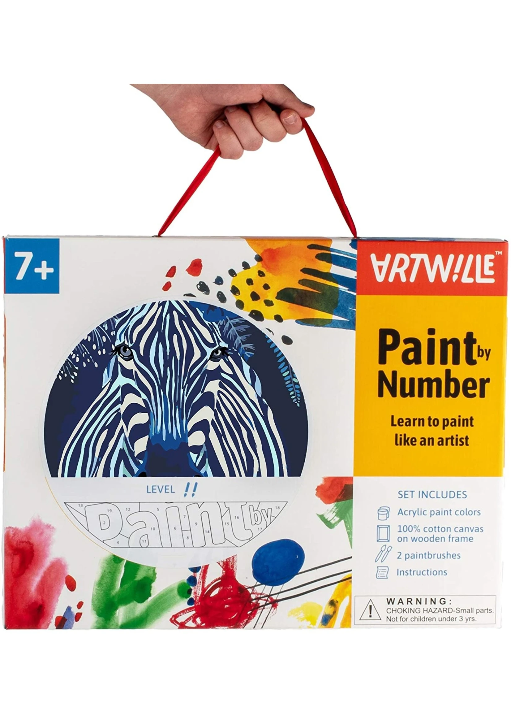 Wise Elk Artwille - Pop Art (Zebra Face) DIY Paint By Numbers - Image 2
