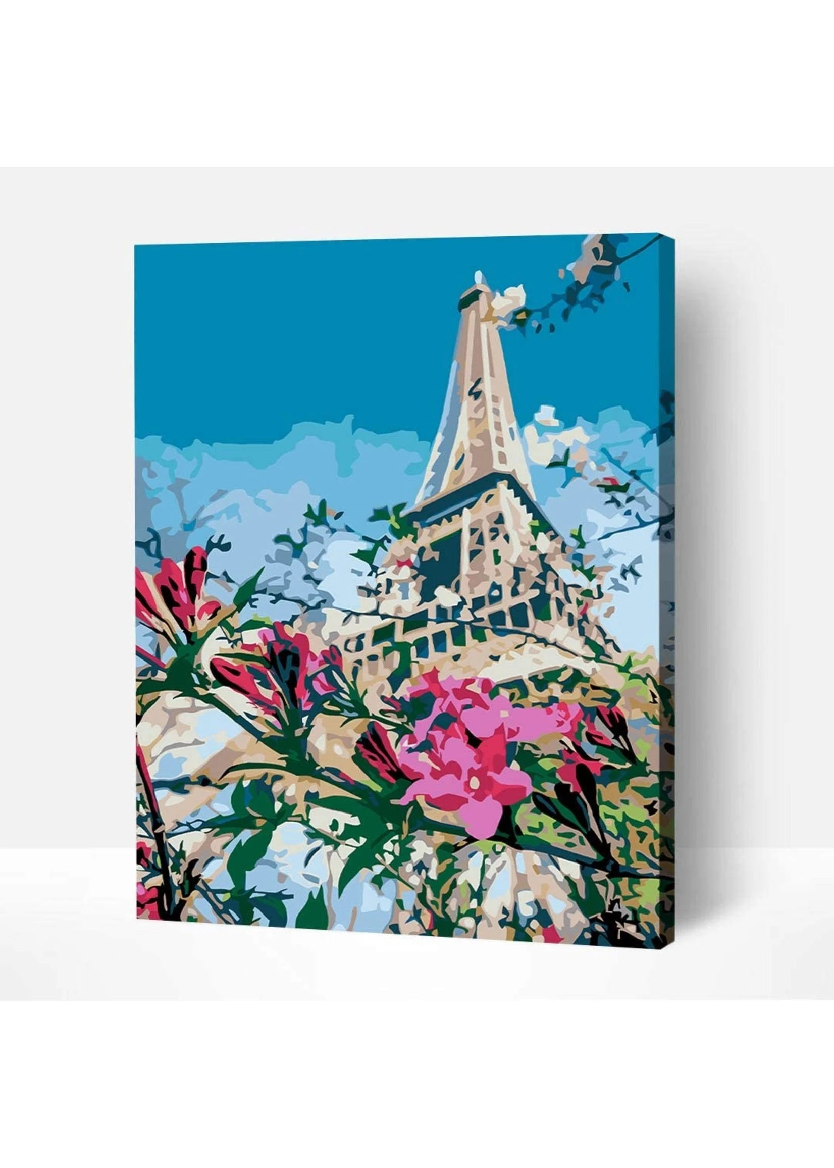Wise Elk Artwille - Scenery (Flowers And Eiffel Tower) DIY Paint By Numbers