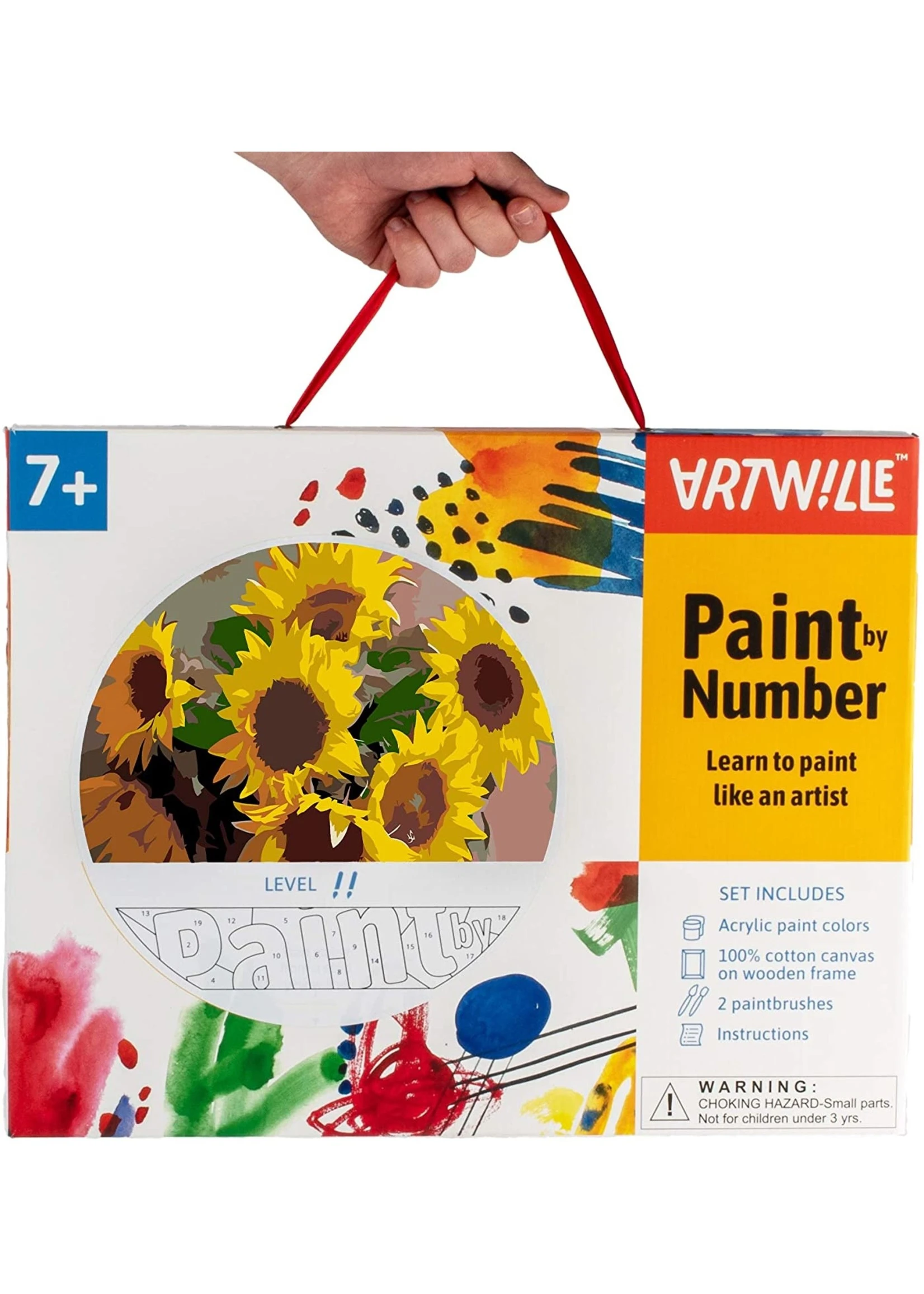 Wise Elk Artwille - Sunflowers (Wicker Basket) DIY Paint By Numbers - Image 2